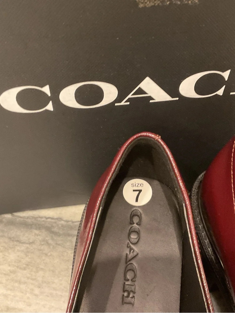 Coach Burgundy Patent Leather Loafers - Picture 4 of 10